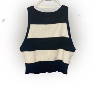Striped Black and White Women's Top